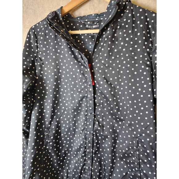 UNIQLO x INES DE LA FRESSANGE Black White Polka Dot Light Zip Hooded Jacket SZ S - Picture 10 of 12